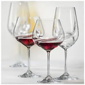 Bar Amigos Set of 2 TURBULENCE Deluxe Bohemian Crystal Wine Glasses Decanting Special Unique Wave Design For Better Aeration 350ML