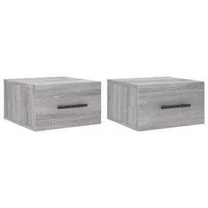 Berkfield Wall-mounted Bedside Cabinets 2 pcs Grey Sonoma 35x35x20 cm