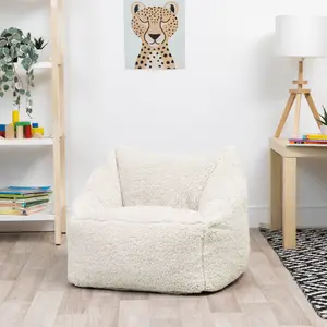 icon Kids Teddy Bear Armchair Bean Bag Natural Childrens Bean Bags