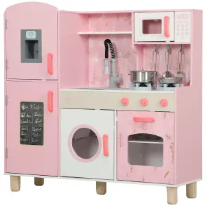 AIYAPLAY Play Kitchen Kids Kitchen Set with Lights and Sounds - Pink