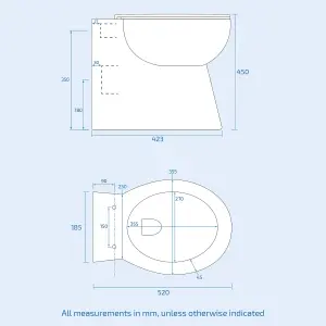 Nes Home Back To Wall Ceramic White WC Toilet Pan Luxurious Soft Close Seat