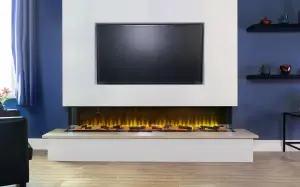 Adam Sahara Panoramic Media Wall Electric Fire, 81 Inch