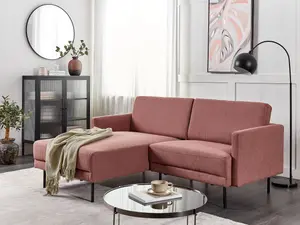 Right-Hand Corner Sofa BREDA Golden Brown Fabric 2 Seater Right Hand