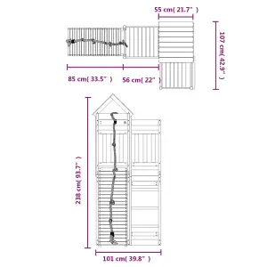 Berkfield Playhouse with Climbing Wall Solid Wood Douglas