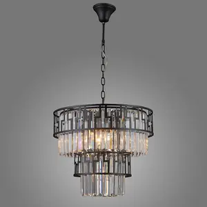 Luminosa Modern Hanging Pendant Black Matt 7 Light , E14