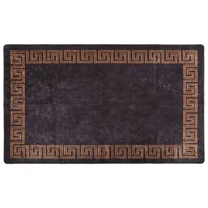 Rug Washable 120x180 cm Black and Gold Anti Slip