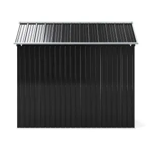 8.3 x 5.4ft Metal Apex Roof Garden Shed Outdoor Storage House with Window in Black and White, Assembly Required