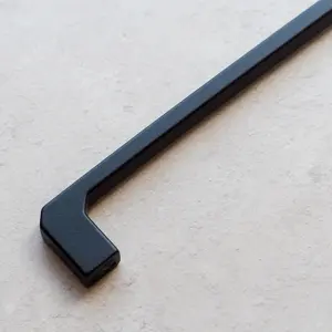 160mm Matt Black Cabinet Handle Slim Square Cupboard Drawer Door Pull Bedroom Bathroom Wardrobe Furniture Replacement Upcycle