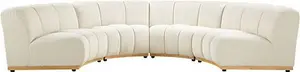 Granvia Ecru Boucle Modular Sofa, 4-Seater Half Circle Sofa - Daals - Sofas