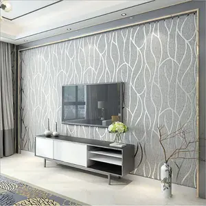 3D Stripe Non Woven Wallpaper Roll TV Background Wall 950cm (L)