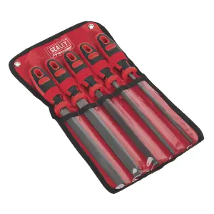 Sealey Smooth Cut Engineers File Set With Comfort Grip Handles 5pc 200mm AK586