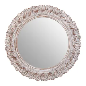 Interiors by Premier Plume Antique Grey Acanthus Leaf Wall Mirror