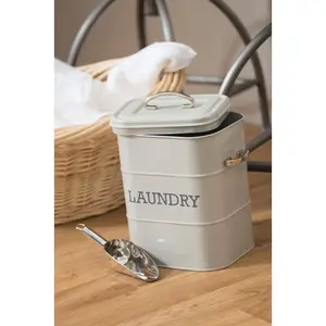 Living Nostalgia French Laundry Powder Storage Tin Grey