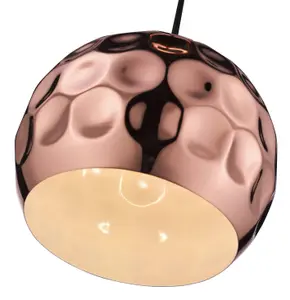 Luminosa Spring Small Dome Ceiling Pendant Black, Copper, E27