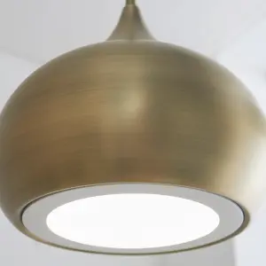 Anson Lighting California Pendant light finished in Matt antique brass paint