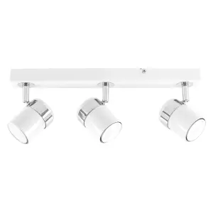 ValueLights Rosie White Ceiling Bar Spotlight and GU10 Spotlight LED 5W Warm White 3000K Bulbs