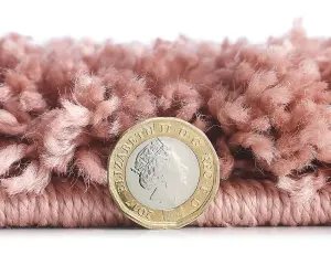 Modern Easy to Clean Pink Plain Shaggy Rug for Dining Rug-200cm X 285cm