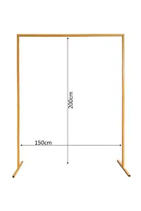 Rectangle Arch Stand Metal Backdrop Stand Garden Arbors - 150cm x 200cm, Gold