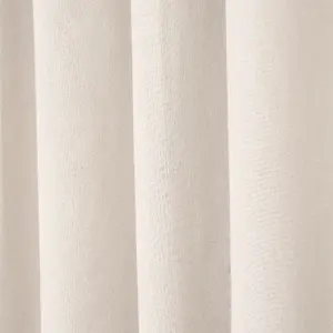 Woven Texture Pair of Curtains, Cream - 90 x 90