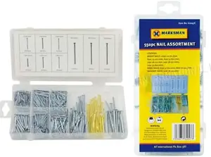 550Pc Nail Assortment Diy Work Panel Bright And Masonrywith Case