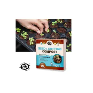 Seed Cutting Compost Brick Compact Potting Mix With Perlite Makes 15L Peat Free