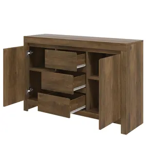 Ellani Cubbot 116Cm Wide 2 Door 3 Drawer Sideboard Knotty Oak