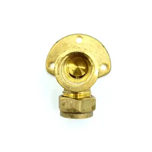 Conex 15mm x G1/2 Female Wallmounted Elbow Adaptor Brass Compression Fitting Connector