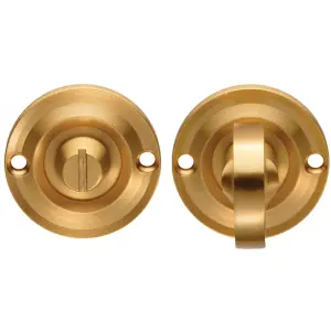 Small Bathroom Thumbturn Lock And Release Handle 67mm Spindle Satin Brass