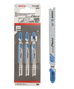 BOSCH T121BF Speed for Metal Jigsaw Blades (3/Pack) (To Fit: Bosch PST, GST, EasySaw & UniversalSaw Jigsaw Models)