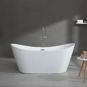 Banyetti Pure 1700 x 800 Freestanding Acrylic Bath - White