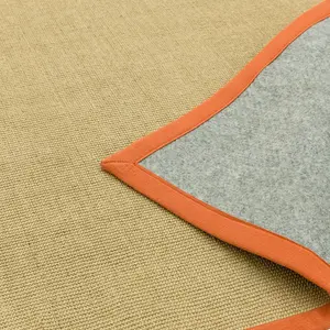 Orange Bordered Plain Modern Easy to clean Rug for Dining Room Bed Room and Living Room-120cm X 180cm