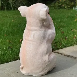 Cute Pig with 'Just Going Wee Wee Wee All The Way Home' sign, novelty garden ornament