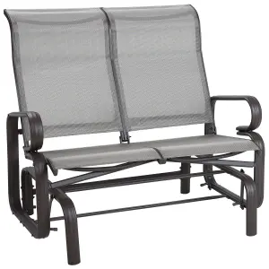 Garden Bench BORGIO Metal Grey