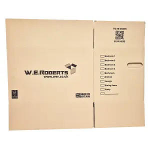 Large Strong Cardboard House Moving packing boxes for moving house, Removal Packing boxes with handholes and Room List(Pack of 10)