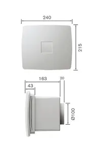 Greenwood Airvac RF90BW Centrifugal Extractor Fan Flush 100mm / 4 Inch Series 90 R90B (Standard Model)