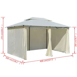 Berkfield Garden Marquee with Curtains 4x3 m White