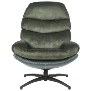 Chair with Footstool EIDE with Footstool Velvet Dark Green