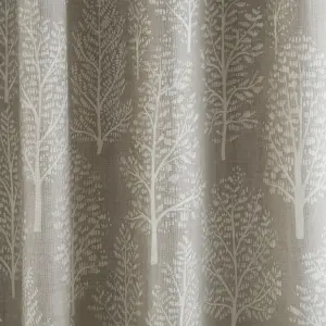 Catherine Lansfield Living Alder Trees 66x72 Inch Lined Eyelet Curtains Two Panels Natural