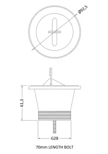 90mm - Fireclay Cleaner Sink Waste with Plug - Chrome