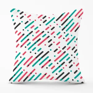 Overlapping Coloured Diagonal Lines Cushions 45cm x 45cm