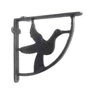 Oakcrafts -Pair of Antique Cast Iron Hummingbird Shelf Brackets - 210mm x 210mm