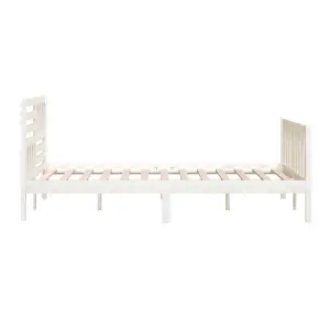 Berkfield Bed Frame White Solid Wood 200x200 cm