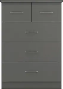 Nevada 3 and 2 Drawer Chest 3D Effect Grey