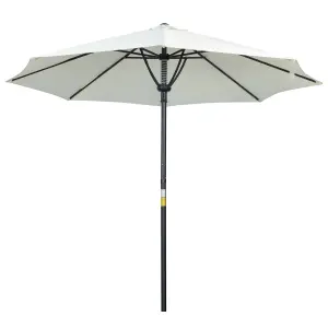 Outsunny Outdoor Market Table 3(m) Parasol Umbrella Sun Shade with 8 Ribs, Cream