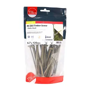 TIMCO Wafer Head Exterior Green Timber Screws  - 6.7 x 125 (30pcs)