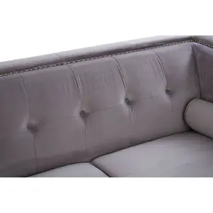 Interiors by Premier Felisa Two Seater Grey Velvet Sofa