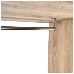 Suspended Round Wardrobe Rail Hanging Tube Pipe 400mm Brushed Chrome Set with End Brackets