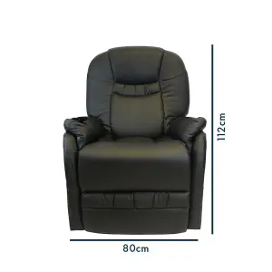 Dream Comfort Rise & Recline Chair - Black PU Leather