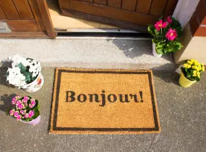 Bonjour Doormat with Border - Regular 60x40cm