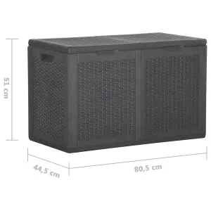 Berkfield Garden Storage Box 180L Black PP Rattan